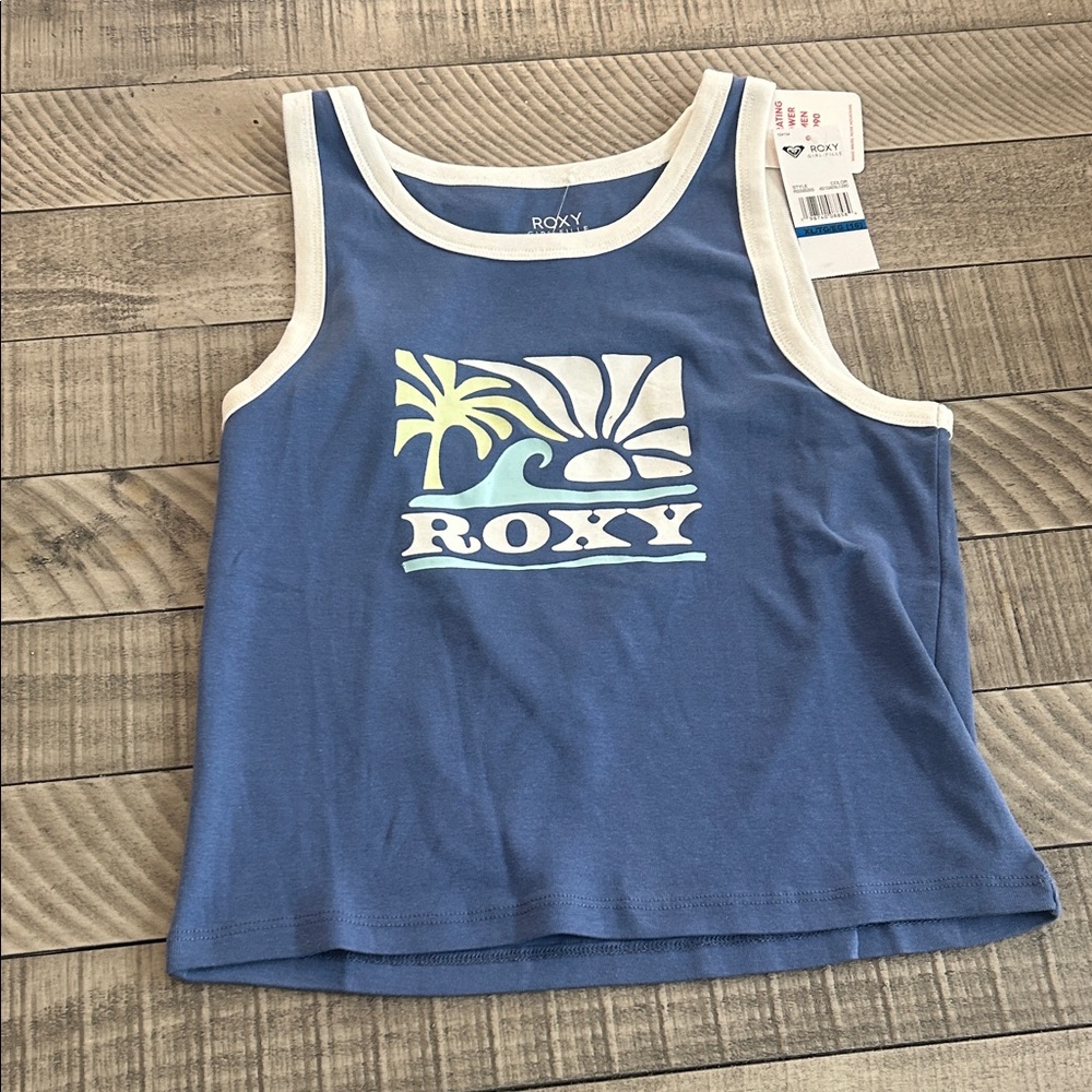 Roxy Kids Tank Top in Blue with White Accents